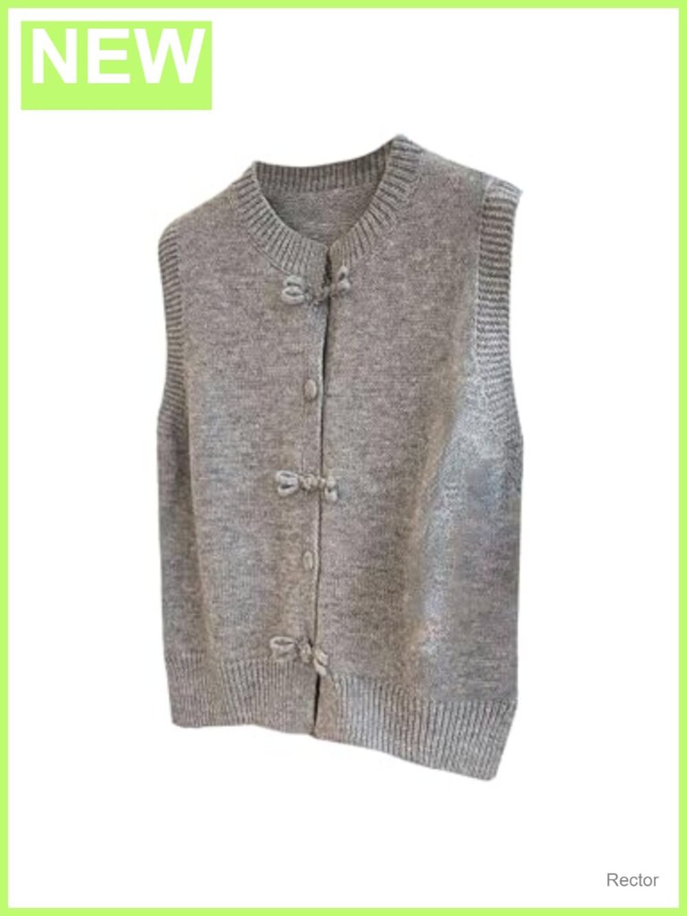 Sleeveless Button Front Knit Sweater Vest Soft Casual Layering Top
